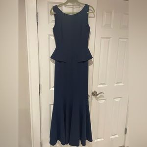 Navy BCBGMaxazria Peplum gown